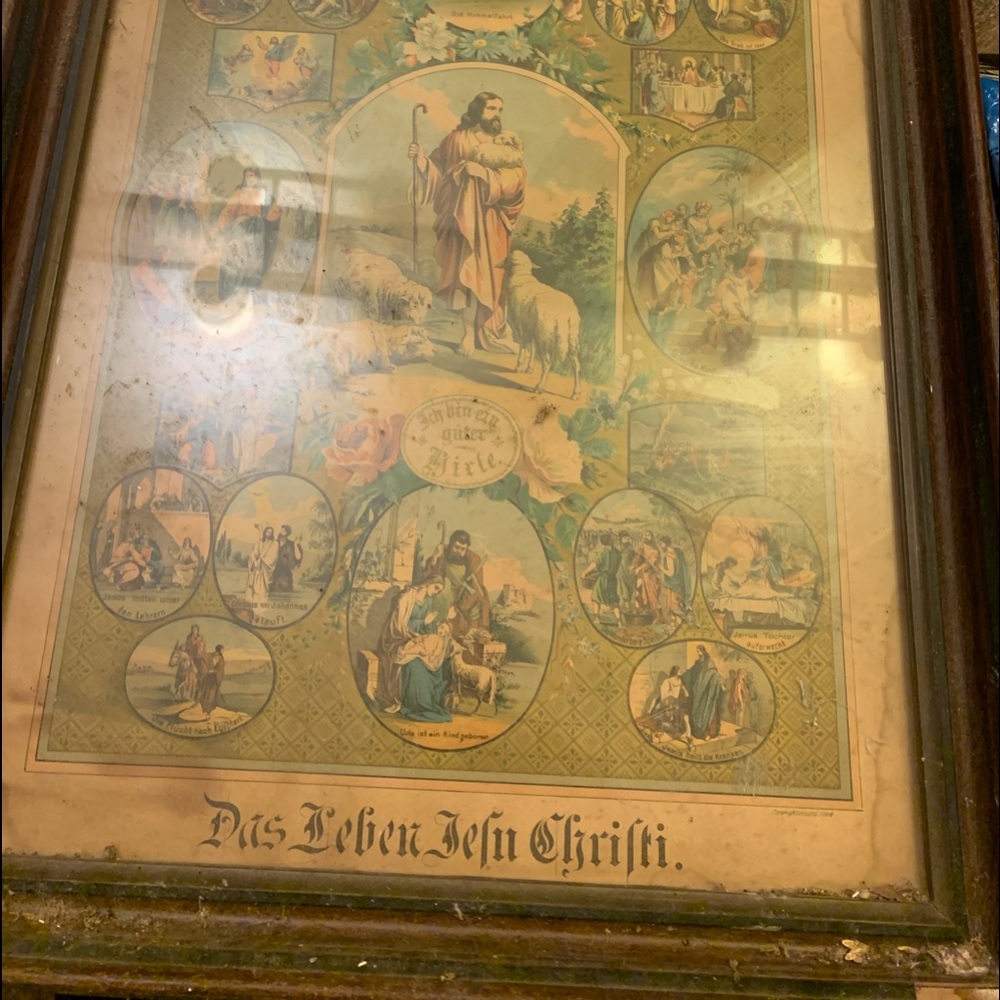 OLD 1884©️ GERMAN RELIGIOUS Photo Print RARE FIND